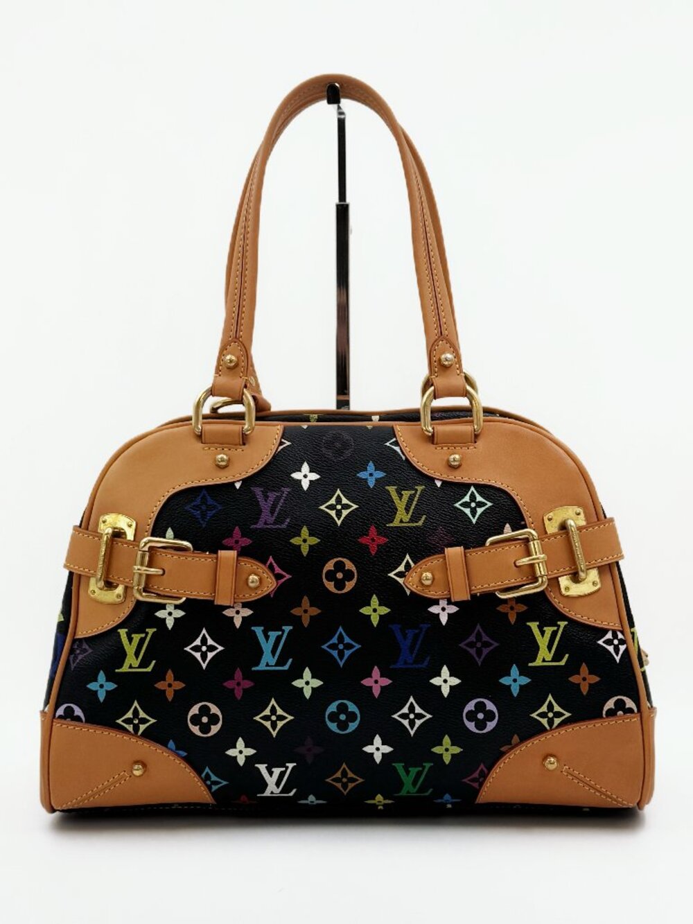 Louis Vuitton Claudia Black Multicolor Monogram Canvas Shoulder Bag
